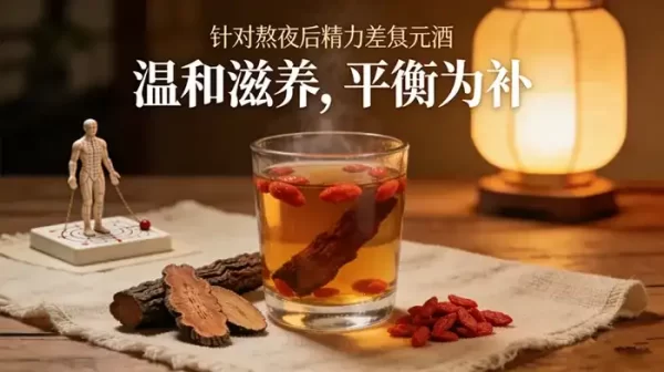 我经常熬夜后精力差，喝速阳达18味泡酒料能补回来吗？