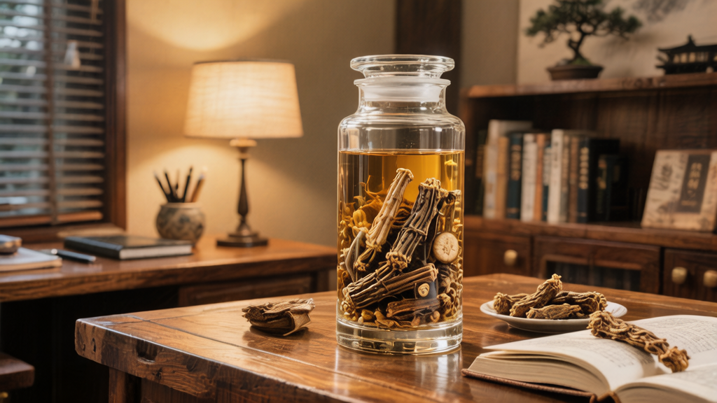 河北石家庄久坐腰酸背痛怎么调理场景图 河北石家庄久坐腰酸背痛怎么调理配图1:中年男性下班后在家温馨泡酒场景