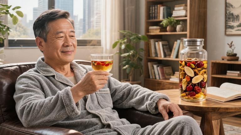 养生泡酒温馨收尾